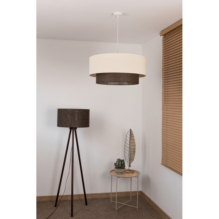 Brilagi - LED-lysekrone på kabel BOHO-stil 3xE27/15W/230V Ø 60 cm creme/brun
