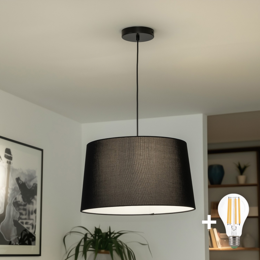 Brilagi - LED-lysekrone på kabel CERIA 1xE27/40W/230V Ø 45 cm sort