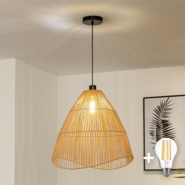Brilagi - LED-lysekrone på kabel CERIA BOHO 1xE27/40W/230V, Ø 50 cm, brun
