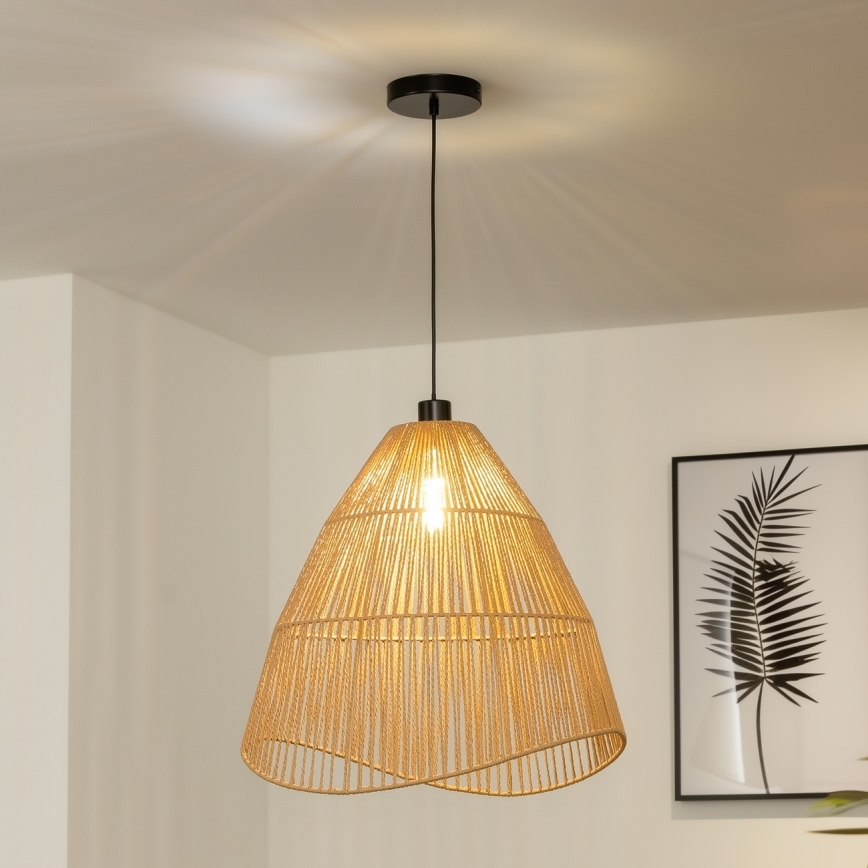 Brilagi - LED-lysekrone på kabel CERIA BOHO 1xE27/40W/230V, Ø 50 cm, brun