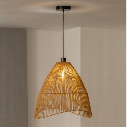 Brilagi - LED-lysekrone på kabel CERIA BOHO 1xE27/40W/230V, Ø 50 cm, brun