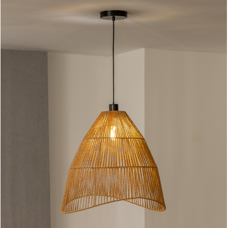 Brilagi - LED-lysekrone på kabel CERIA BOHO 1xE27/40W/230V, Ø 50 cm, brun