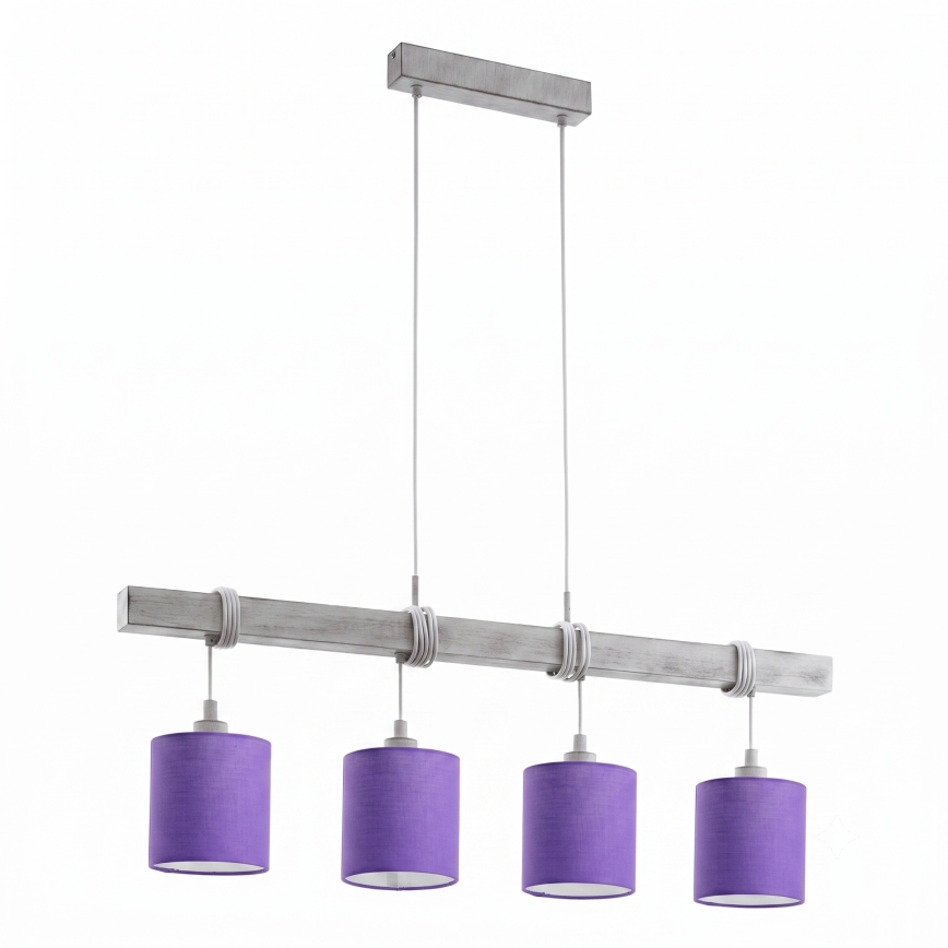 Brilagi - LED-lysekrone på kabel NUBILA 4xE27/60W/230V grå/lilla