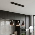Brilagi - LED-lysekrone på kabel RIDDY 3xE27/60W/230V kobber/patina