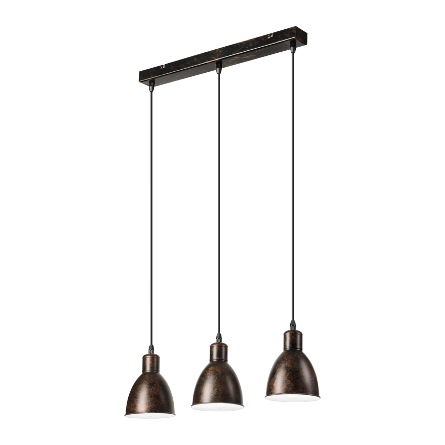 Brilagi - LED-lysekrone på kabel RIDDY 3xE27/60W/230V kobber/patina