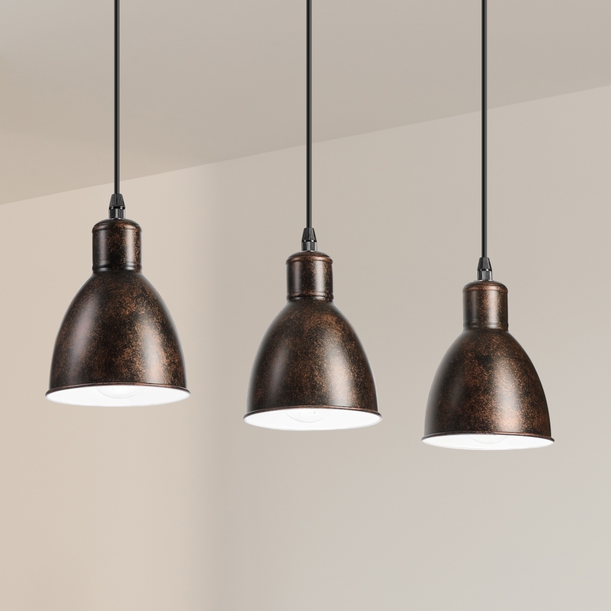 Brilagi - LED-lysekrone på kabel RIDDY 3xE27/60W/230V kobber/patina