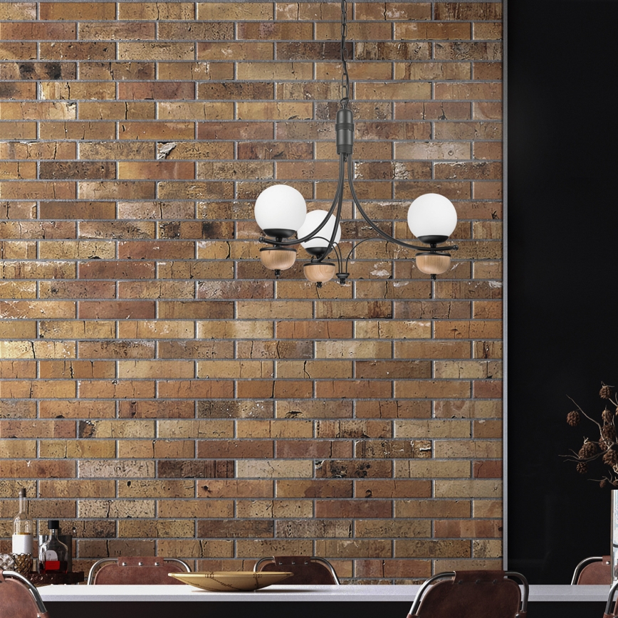 Brilagi - LED-lysekrone på kæde COTTAGE 3xG9/40W/230V eg/hvid