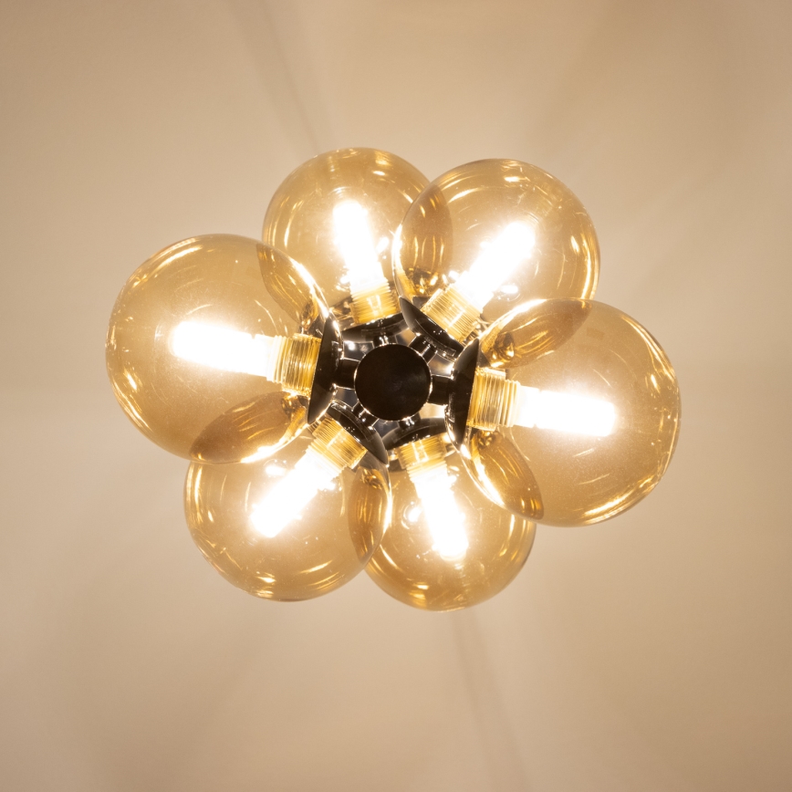 Brilagi - LED-lysekrone på ledning MILLA 6xG9/3W/230V sort krom/guld