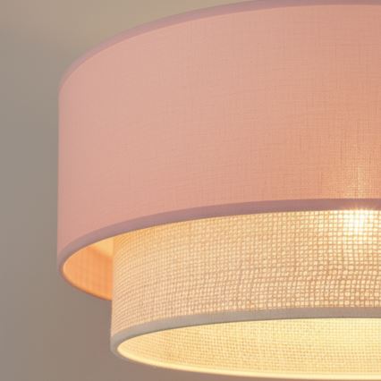 Brilagi - LED-lysekrone på wire BOHO BOBO 1xE27/10W/230V Ø 40 cm rosa/creme