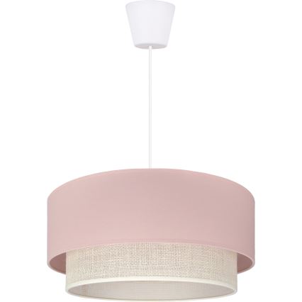 Brilagi - LED-lysekrone på wire BOHO BOBO 1xE27/60W/230V Ø 40 cm rosa/creme