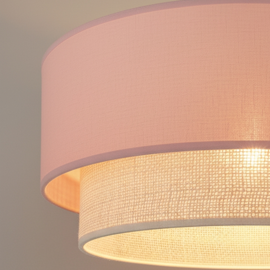 Brilagi - LED-lysekrone på wire BOHO BOBO 1xE27/60W/230V Ø 40 cm rosa/creme
