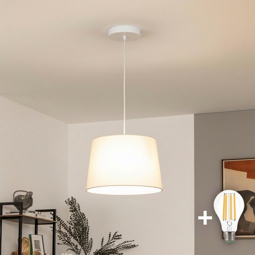 Brilagi - LED-lysekrone på wire CERIA 1xE27/40W/230V Ø 30 cm beige