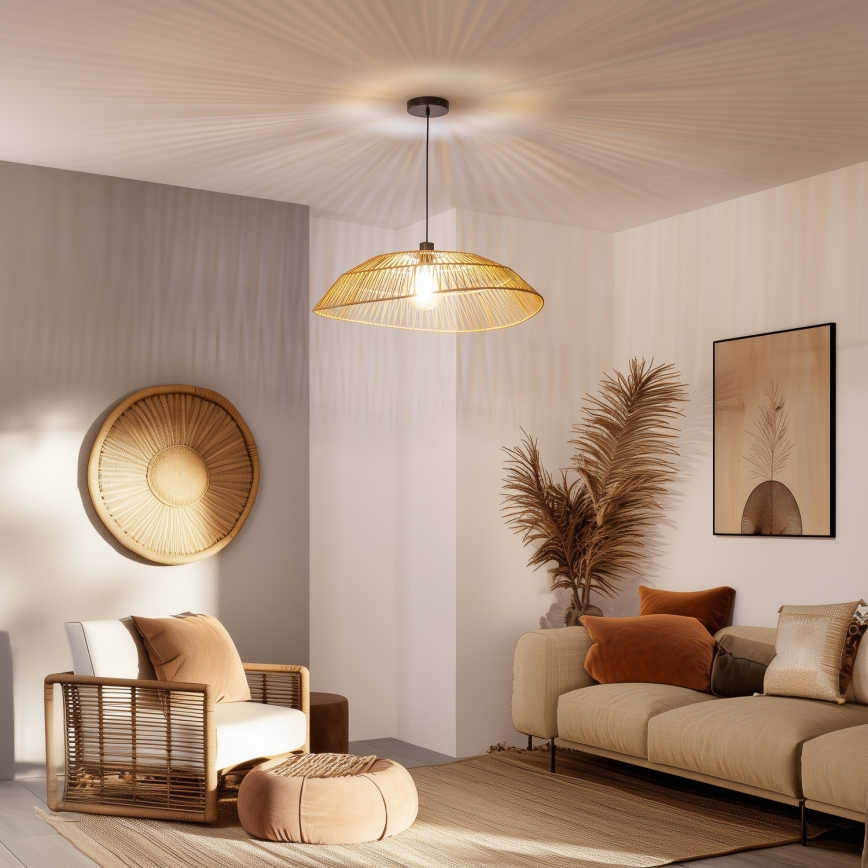 Brilagi - LED-lysekrone på wire CERIA BOHO 1xE27/40W/230V Ø 70 cm brun