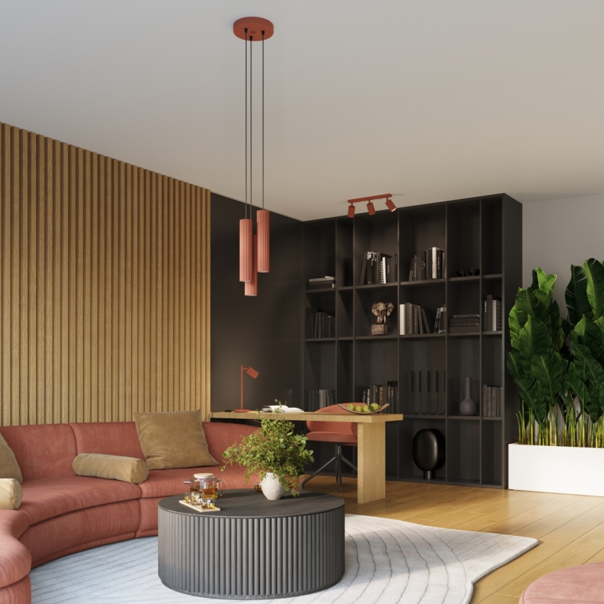 Brilagi - LED lysekrone på wire CRESTO 3xGU10/10W/230V rød