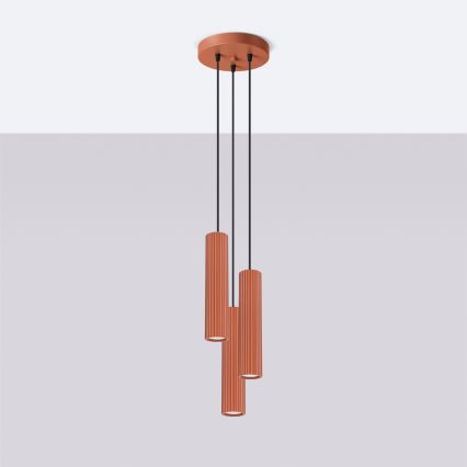 Brilagi - LED lysekrone på wire CRESTO 3xGU10/10W/230V rød