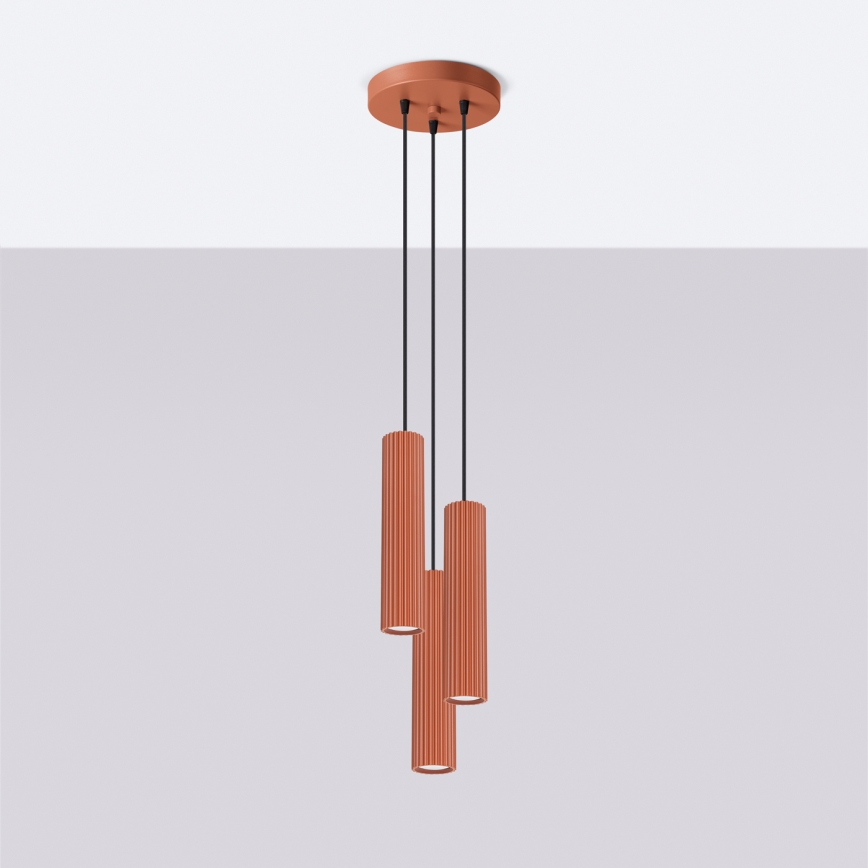 Brilagi - LED lysekrone på wire CRESTO 3xGU10/10W/230V rød