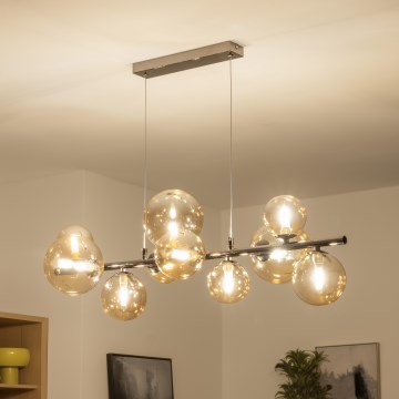 Brilagi - LED-lysekrone på wire MILLA 10xG9/3W/230V sort krom/guld