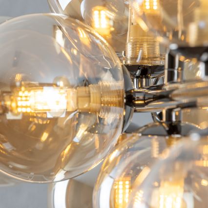 Brilagi - LED-lysekrone på wire MILLA 10xG9/3W/230V sort krom/guld