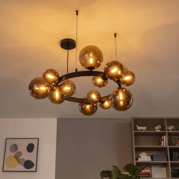 Brilagi - LED lysekrone på wire MILLA 15xG9/3W/230V brun/røgbrun