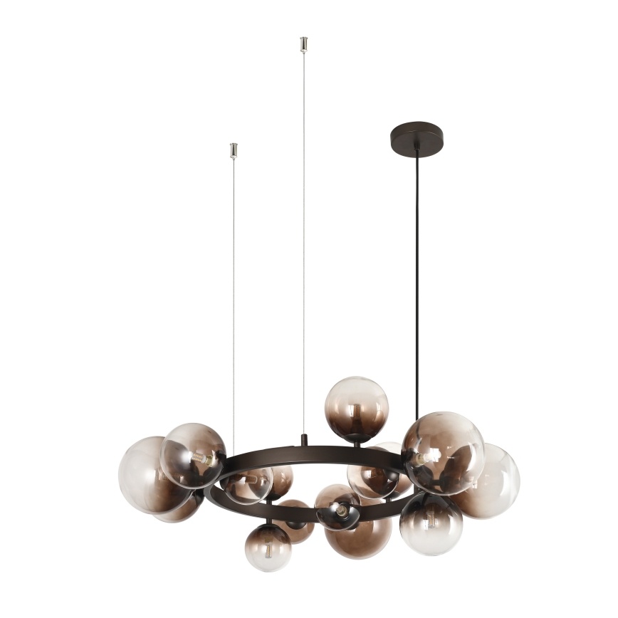 Brilagi - LED lysekrone på wire MILLA 15xG9/3W/230V brun/røgbrun