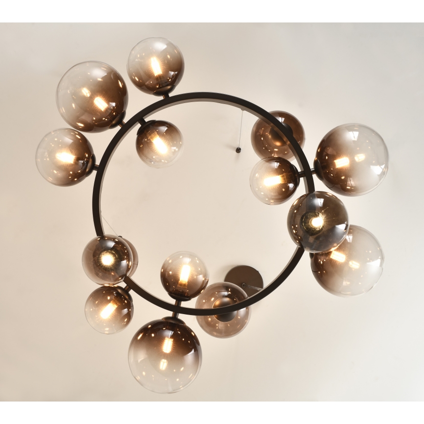 Brilagi - LED lysekrone på wire MILLA 15xG9/3W/230V brun/røgbrun