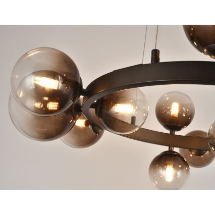 Brilagi - LED lysekrone på wire MILLA 15xG9/3W/230V brun/røgbrun