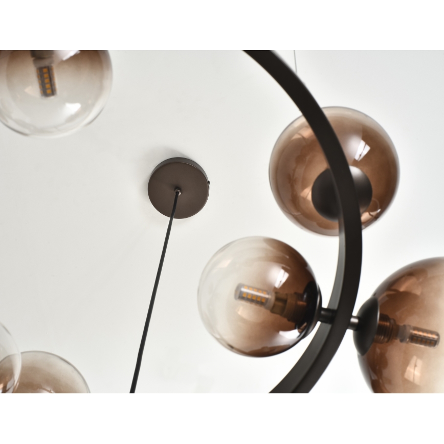 Brilagi - LED lysekrone på wire MILLA 15xG9/3W/230V brun/røgbrun