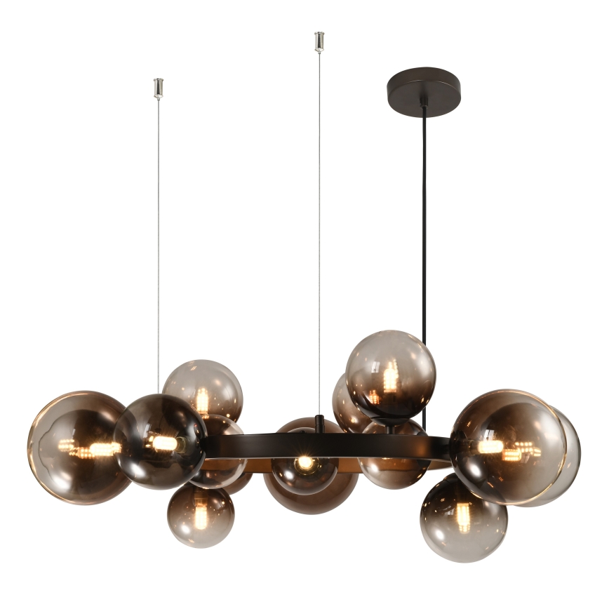 Brilagi - LED lysekrone på wire MILLA 15xG9/3W/230V brun/røgbrun