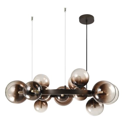 Brilagi - LED lysekrone på wire MILLA 15xG9/3W/230V brun/røgbrun