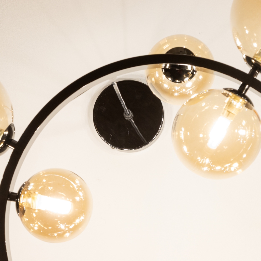 Brilagi - LED-lysekrone på wire MILLA 15xG9/3W/230V sort krom/guld