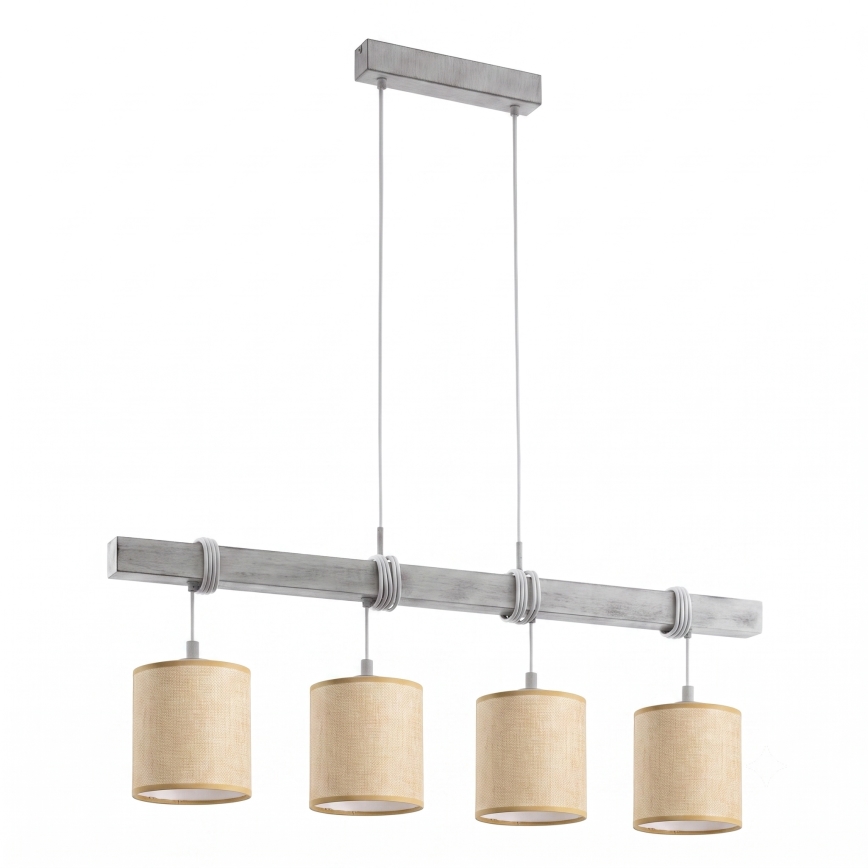 Brilagi - LED-lysekrone på wire NUBILA 4xE27/60W/230V grå/lysebrun