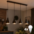 Brilagi - LED-lysekrone på wire RIDDY 4xE27/60W/230V kobber/patina