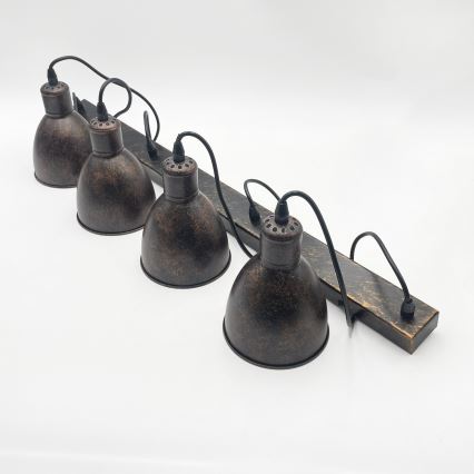 Brilagi - LED-lysekrone på wire RIDDY 4xE27/60W/230V kobber/patina