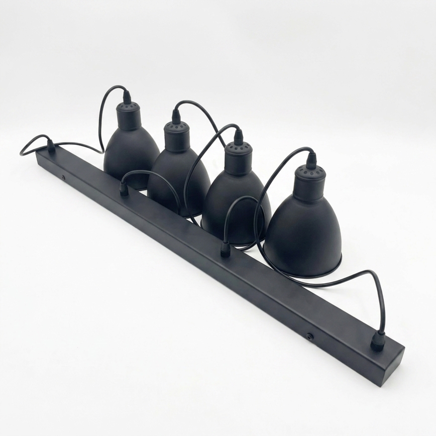 Brilagi - LED-lysekrone på wire RIDDY 4xE27/60W/230V sort