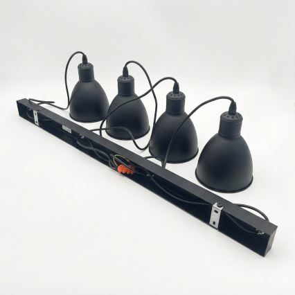 Brilagi - LED-lysekrone på wire RIDDY 4xE27/60W/230V sort