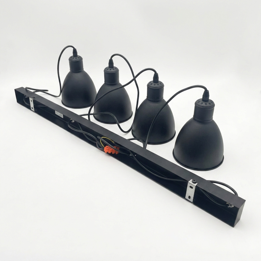 Brilagi - LED-lysekrone på wire RIDDY 4xE27/60W/230V sort
