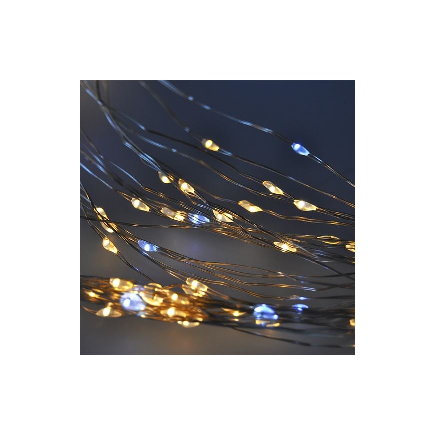 Brilagi - LED lysgardin 300xLED/8 funktioner/3xAA/USB 1,2 m varmt hvidt lys