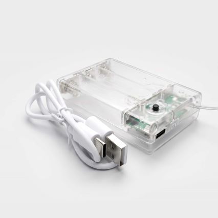 BRILAGI - LED lysgardin 77xLED/3xAA/USB 1,8 m varmt hvidt lys
