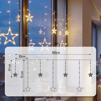 BRILAGI - LED lysgardin 77xLED/3xAA/USB 1,8 m varmt hvidt lys