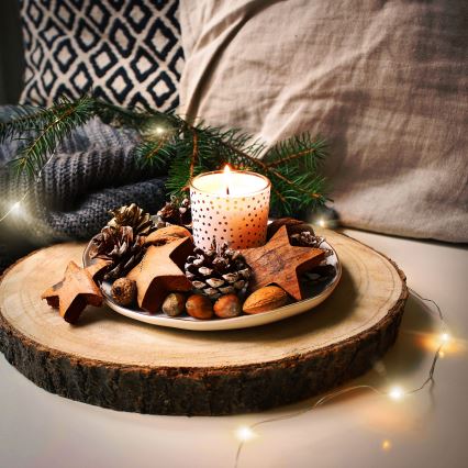 Brilagi - LED-lyskæde 100 LED / 3x AA, 10 m, varm hvid