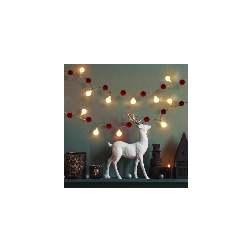 Brilagi - LED-lyskæde 20xLED/2xAA 1,8 m varm hvid