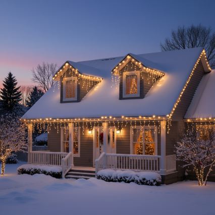 Brilagi - LED-lyskæde til udendørs brug, 400 LED, 8 funktioner, 23 m, IP44, varm hvid