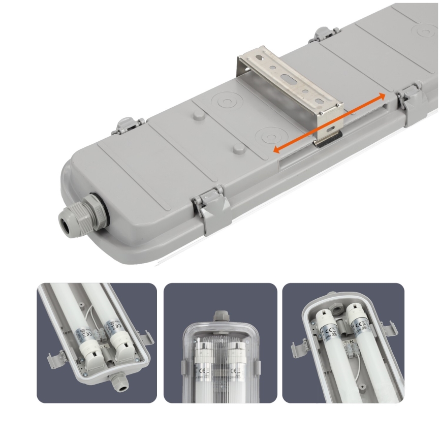Brilagi - LED lysstofrør OPTIMA T8 2xG13/18W/230V 4000K IP65 128 cm