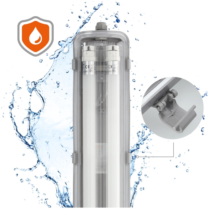 Brilagi - LED lysstofrør OPTIMA T8 2xG13/18W/230V 4000K IP65 128 cm