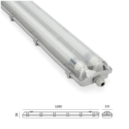 Brilagi - LED lysstofrør OPTIMA T8 2xG13/18W/230V 6500K IP65 128 cm
