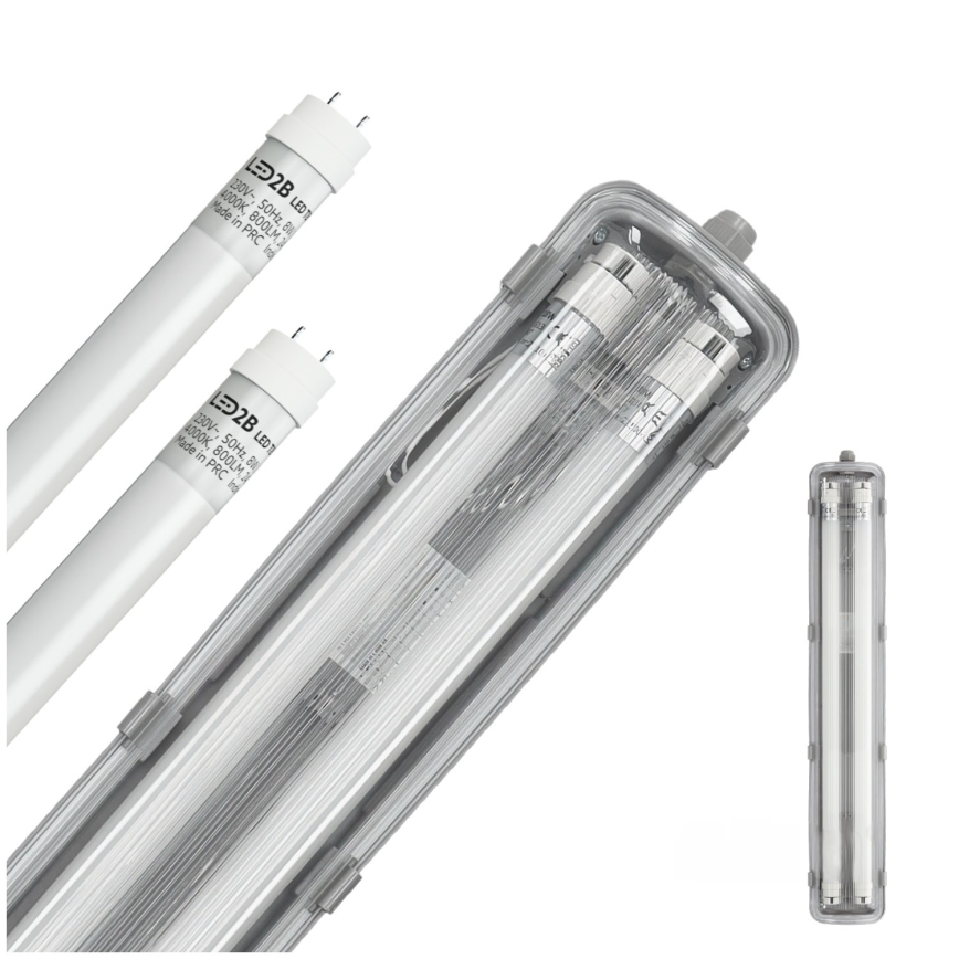 Brilagi - LED kraftig fluorescerende lys OPTIMA T8 2xG13/9W/230V 4000K IP65 67,5 cm