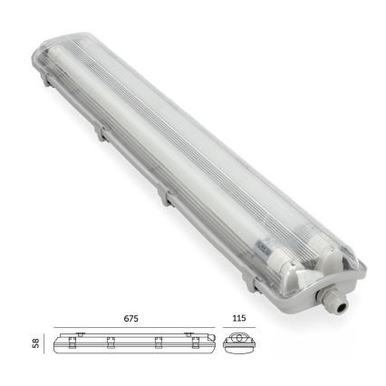 Brilagi - LED kraftig fluorescerende lys OPTIMA T8 2xG13/9W/230V 4000K IP65 67,5 cm