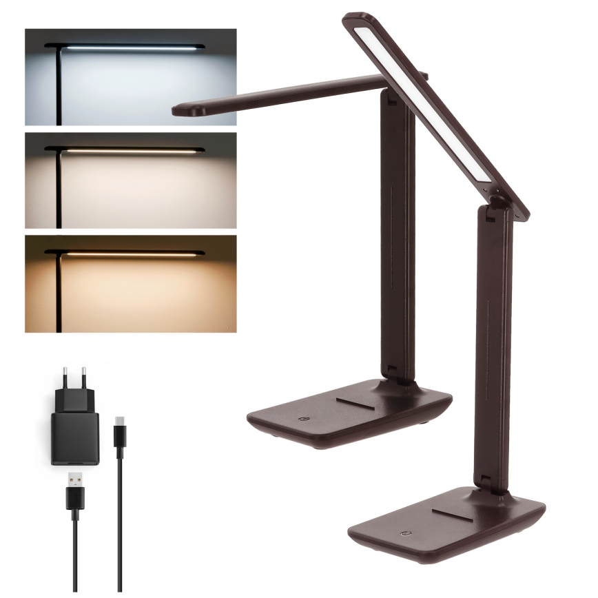 Brilagi - Dæmpbar LED-bordlampe MODO LED/7W/230V 3000/4000/6500K brun