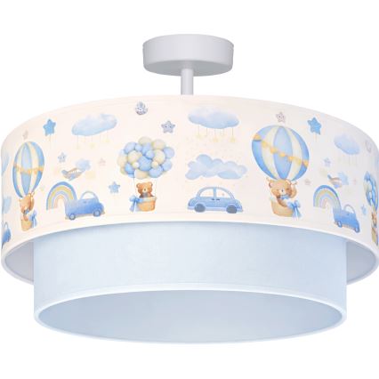 Brilagi - LED overflademonteret børnelampe BOBO 1xE27/10W/230V Ø 40 cm creme/blå/med bamser