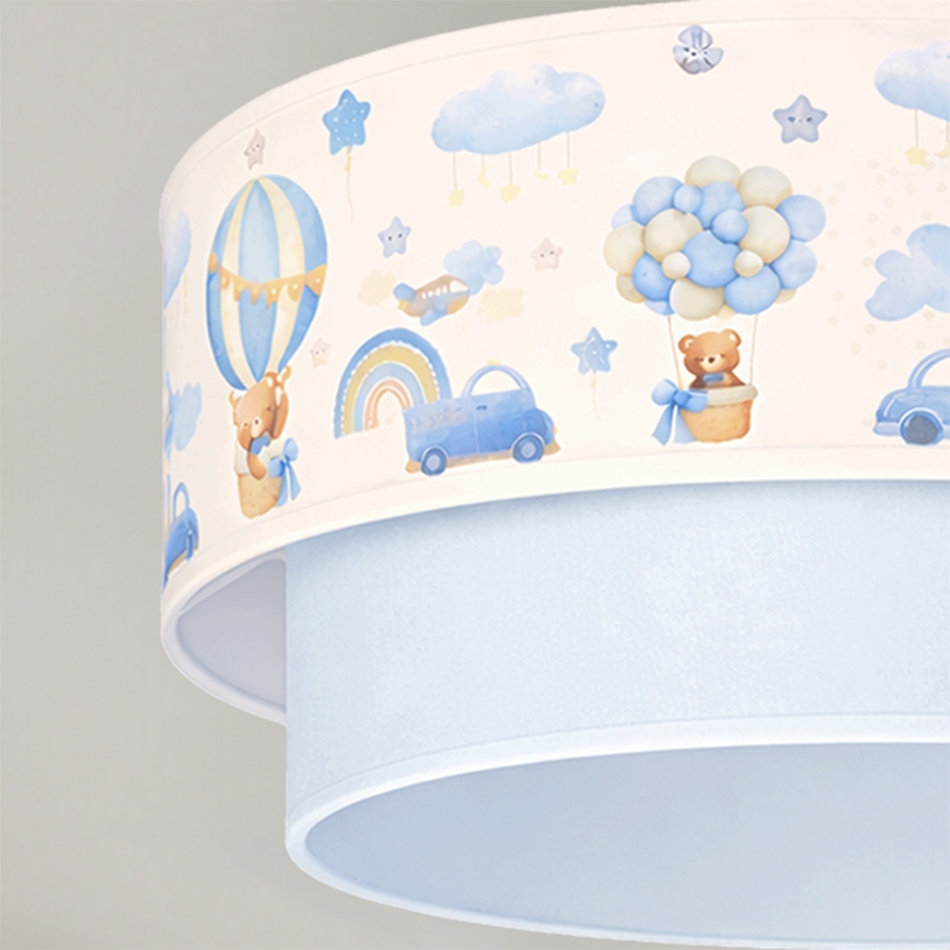 Brilagi - LED overflademonteret børnelampe BOBO 1xE27/10W/230V Ø 40 cm creme/blå/med bamser
